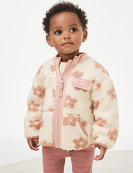 Floral Borg Jacket (0-3 Yrs)