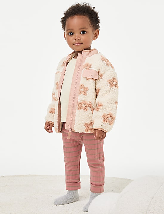 Floral Borg Jacket (0-3 Yrs)