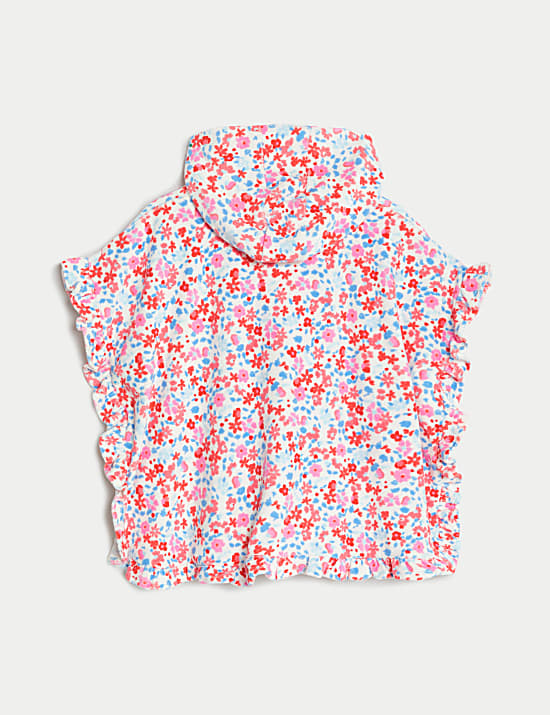 Floral Towelling Poncho (0-3 Yrs)