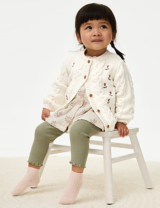 Cardigan en maille torsad&eacute;e 100 % coton (jusqu&rsquo;au 3 ans)