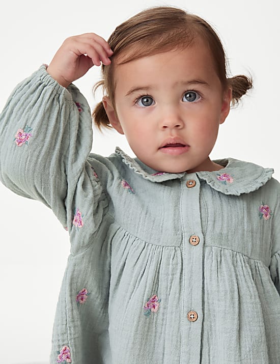 Σύνολο με φόρεμα και καλσόν, με υψηλή περιεκτικότητα σε βαμβάκι, σε σετ των 2 (0-3 ετών)