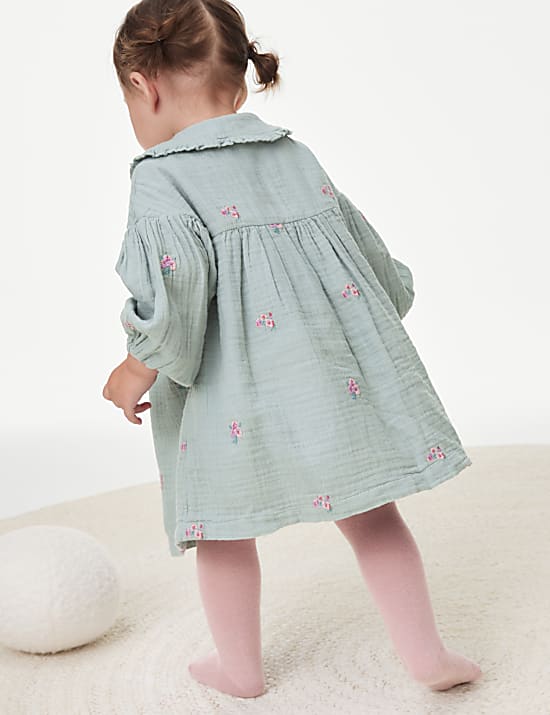 Σύνολο με φόρεμα και καλσόν, με υψηλή περιεκτικότητα σε βαμβάκι, σε σετ των 2 (0-3 ετών)