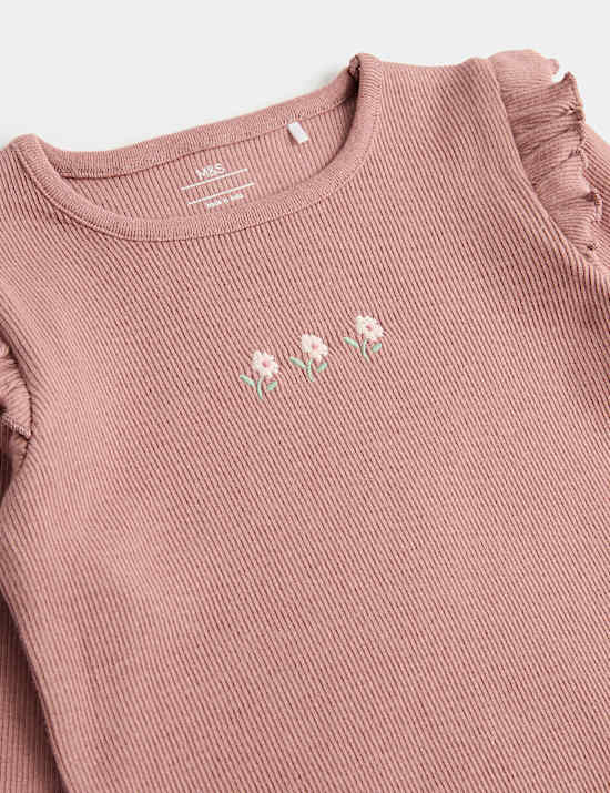 3 Pack Pure Cotton Jersey Floral Tops (0-5 Yrs)