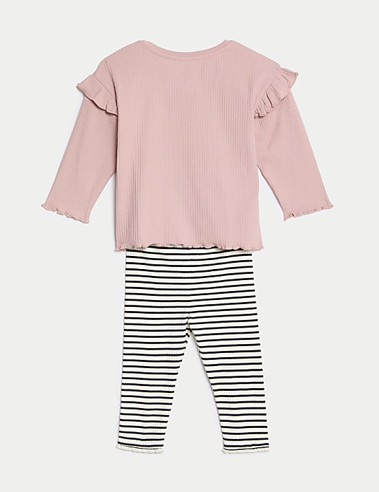 Ντε πιες σύνολο με σχέδιο λαγουδάκι και υψηλή περιεκτικότητα σε βαμβάκι (0-3 ετών)