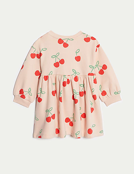 Robe sweat-shirt en coton à imprimé (jusqu’au 3 ans)
