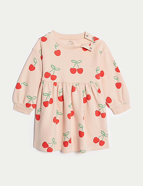 Cotton Rich Print Sweatshirt Dress (0-3Yrs)