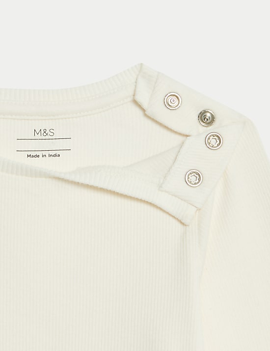 2pc Cotton Rich Jersey Ditsy Dungarees Outfit (0-3 Yrs)