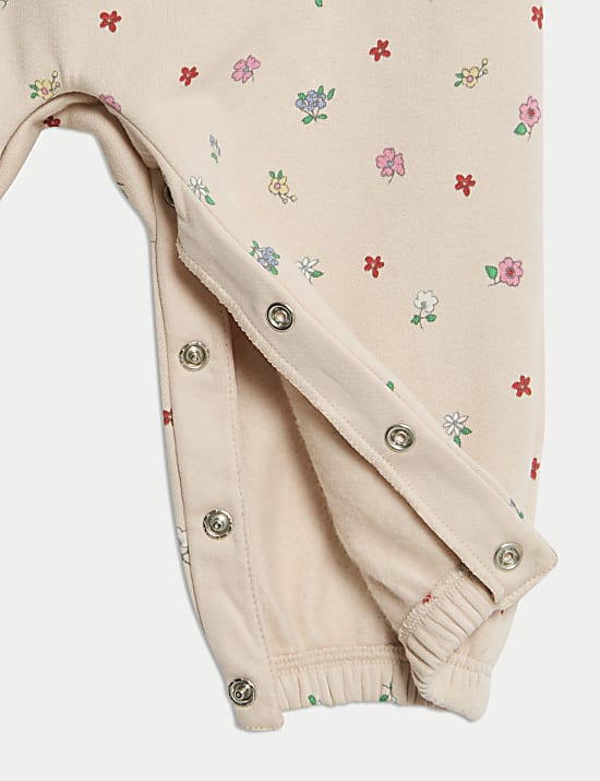 2pc Cotton Rich Jersey Ditsy Dungarees Outfit (0-3 Yrs)