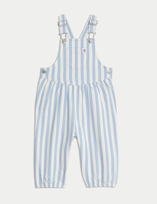 2pc Pure Cotton Striped Dungarees (0-3 Yrs)