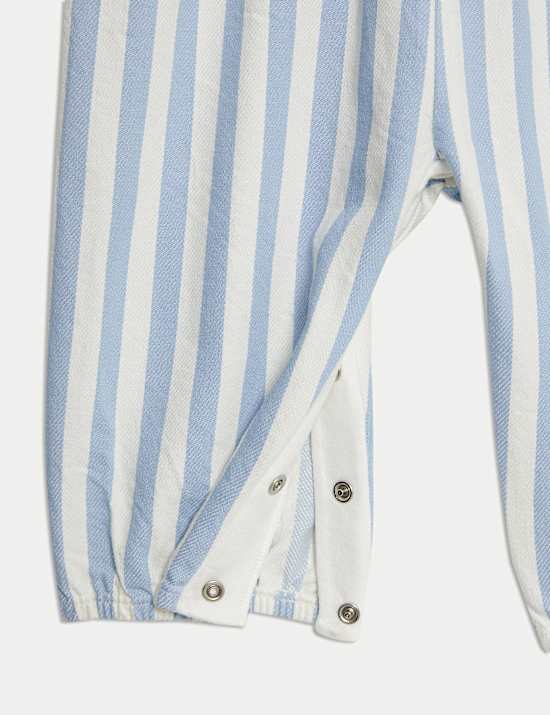 2pc Pure Cotton Striped Dungarees (0-3 Yrs)