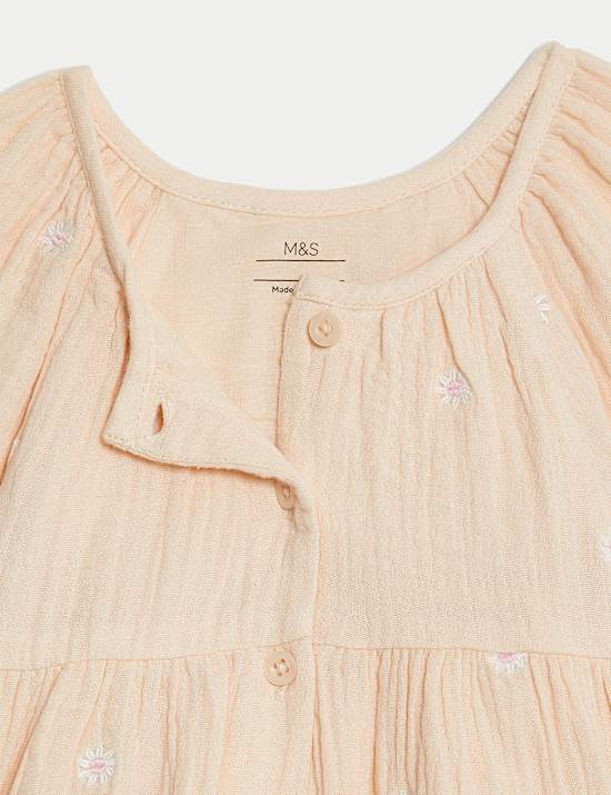 2pc Pure Cotton Floral Top & Shorts Outfit (0-3 Yrs)