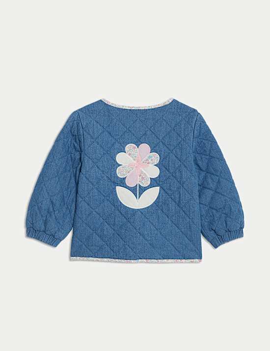 Cotton Rich Denim Quilted Jacket (0-3 Yrs)