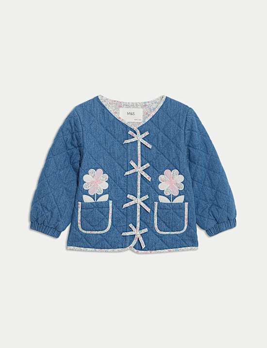 Cotton Rich Denim Quilted Jacket (0-3 Yrs)