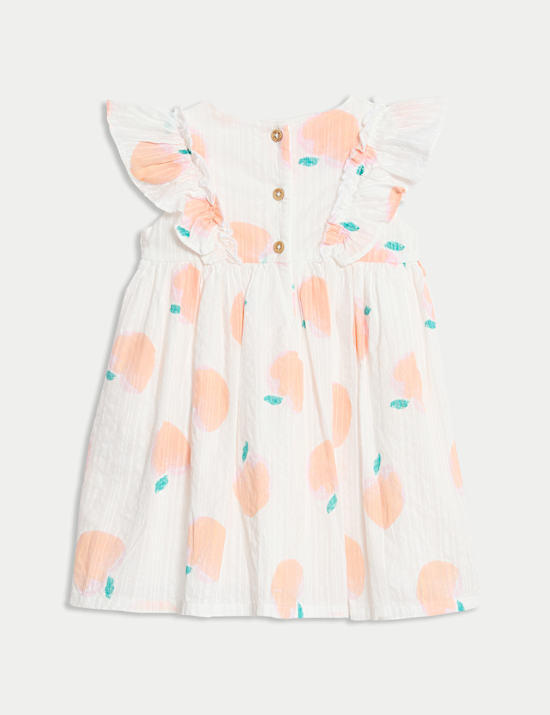 Robe 100 % coton seersucker pêche (jusqu’au 3 ans)