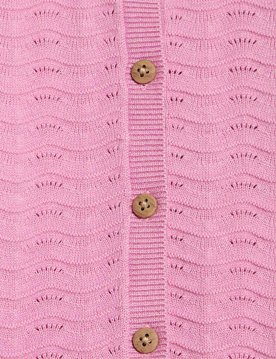 Pure Cotton Pointelle Cardigan (0-3 Yrs)