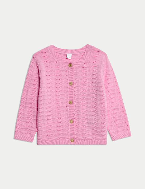 Gilet en maille pointelle 100&nbsp;% coton (jusqu’au 3&nbsp;ans)