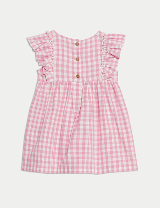Pure Cotton Gingham Dress (0-3 Yrs)