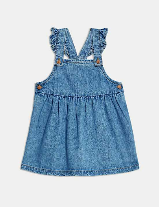 2pc Pure Cotton Denim Pinafore Outfit (0-3 Yrs)