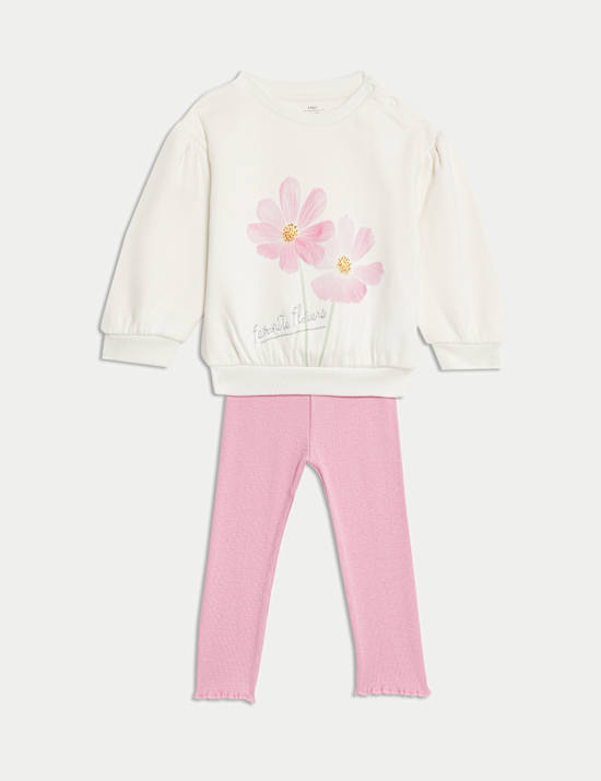 2pc Cotton Rich Floral Top & Leggings Outfit (0-3 Yrs)