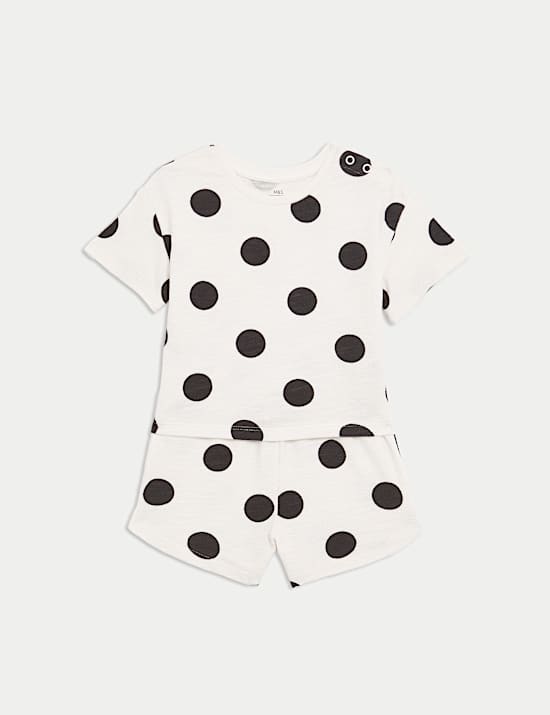 2pc Pure Cotton Spot Shorts & T-Shirt Set (0-3 Yrs)