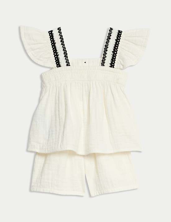 2pc Woven Pure Cotton Co-ord Outfit (0-6 Yrs)