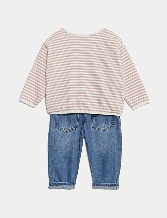 2pc Cotton Rich Striped Outfit (0-8 Yrs)