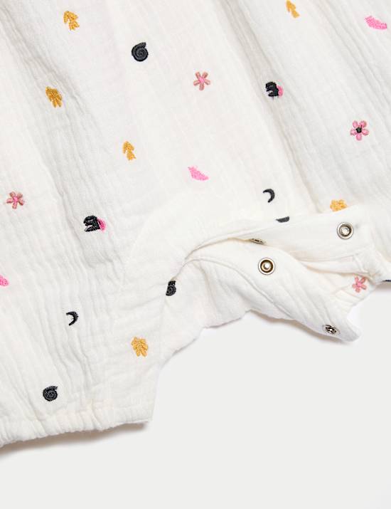 Pure Cotton Embroidered Romper (0-3 Yrs)