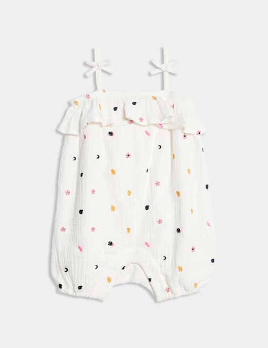 Pure Cotton Embroidered Romper (0-3 Yrs)