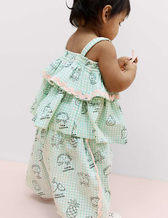 2 Piece Pure Cotton Taco Top & Trouser Outfit (0-5 Yrs)