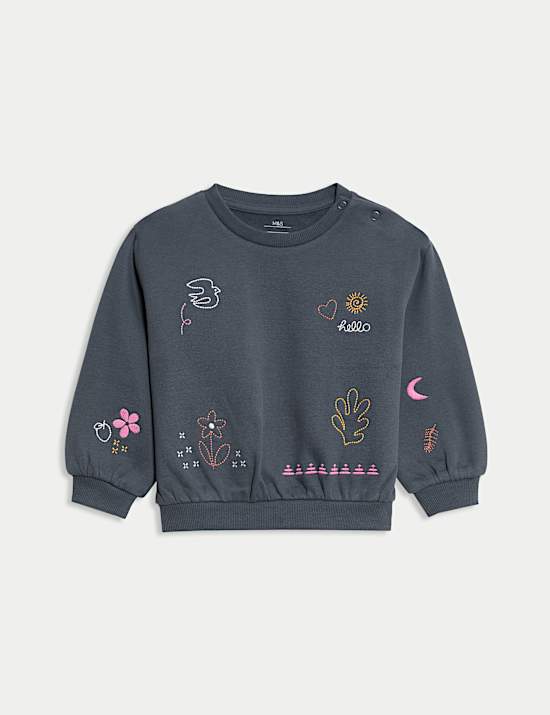Jersey Embroidered Nature Sweatshirt (0-6 Yrs)