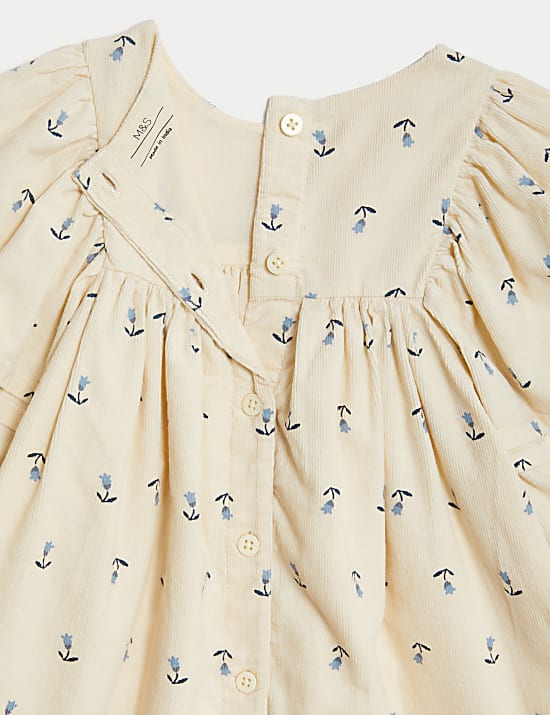 Ensemble 2 pi&egrave;ces avec robe en velours c&ocirc;tel&eacute; tulipe et collants (jusqu&rsquo;au 3 ans)