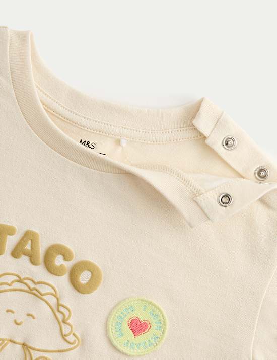 2-tlg. Taco-Fransen T-Shirt und Shorts aus reiner Baumwolle (0&ndash;5 Jahre)