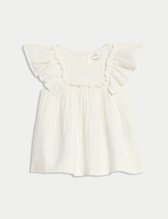 2 potong Pakaian Legging Katun Murni Motif Bunga Kecil (0-3 Tahun)