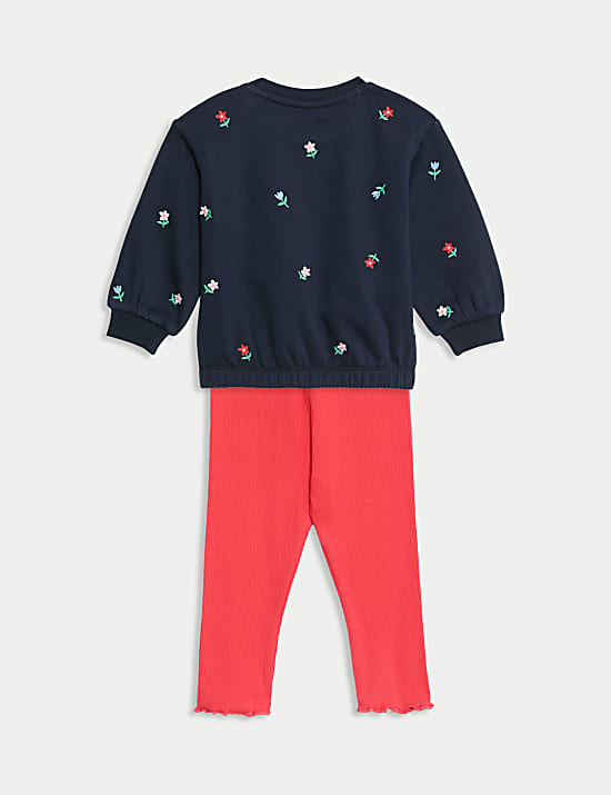 2pc Cotton Rich Floral Outfit (0-3 Yrs)