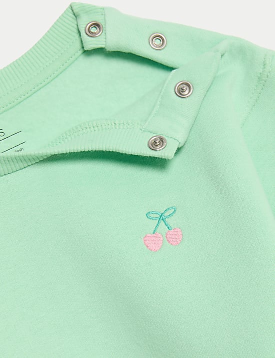 Σύνολο με κερασάκια και υψηλή περιεκτικότητα σε βαμβάκι (0-6 ετών), σετ των 2