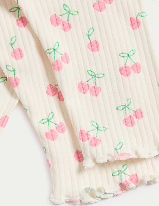 Σύνολο με κερασάκια και υψηλή περιεκτικότητα σε βαμβάκι (0-6 ετών), σετ των 2