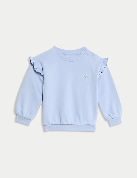 Σύνολο με φλοράλ μπλούζα και παντελόνι με υψηλή περιεκτικότητα σε βαμβάκι (0-6 ετών)