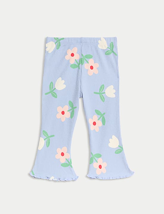 Σύνολο με φλοράλ μπλούζα και παντελόνι με υψηλή περιεκτικότητα σε βαμβάκι (0-6 ετών)