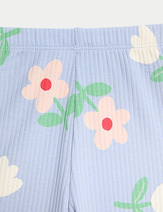 Σύνολο με φλοράλ μπλούζα και παντελόνι με υψηλή περιεκτικότητα σε βαμβάκι (0-6 ετών)