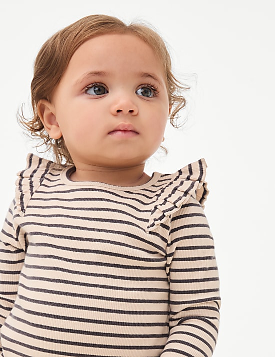 2pc Cotton Rich Striped Outfit (0-3 Yrs)