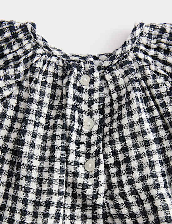 Robe à carreaux Vichy avec cardigan en coton (jusqu’au 6 ans)