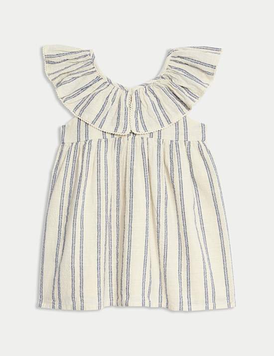 Pure Cotton Striped Dress (0-3 Yrs)