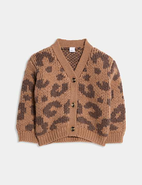 Ensemble 3 pièces cardigan à imprimé léopard (jusqu’au 6 ans)