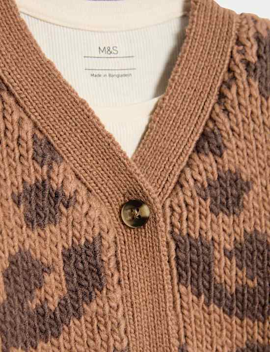 Ensemble 3 pièces cardigan à imprimé léopard (jusqu’au 6 ans)