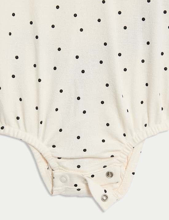 3pc Cotton Rich Spot Dress Outfit with Tights (0-3 Yrs)