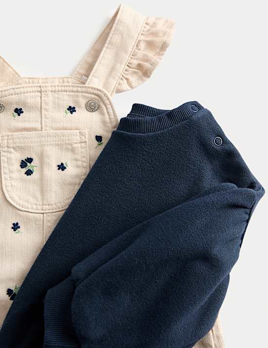 Ensemble 3 pièces en coton robe à motif fleuri et collants (jusqu'au 6 ans)