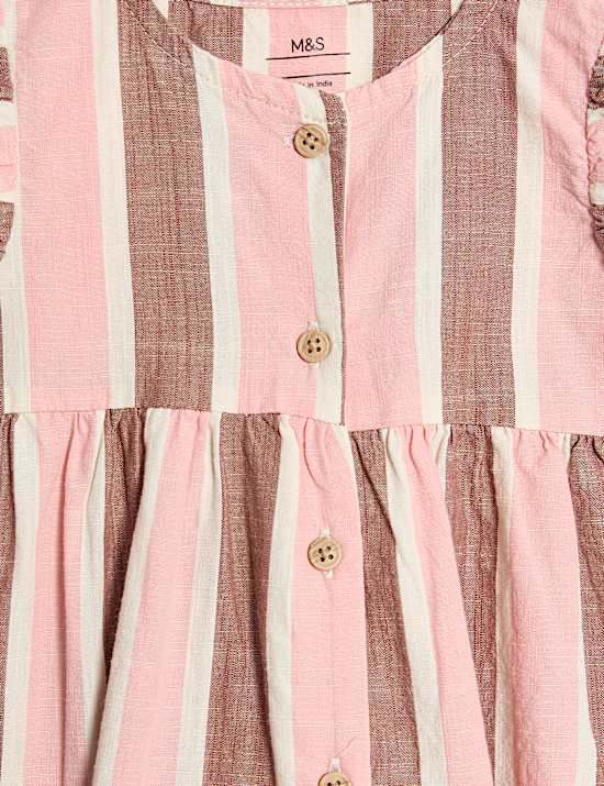 Robe 100&nbsp;% coton à rayures (jusqu’au 3&nbsp;ans)
