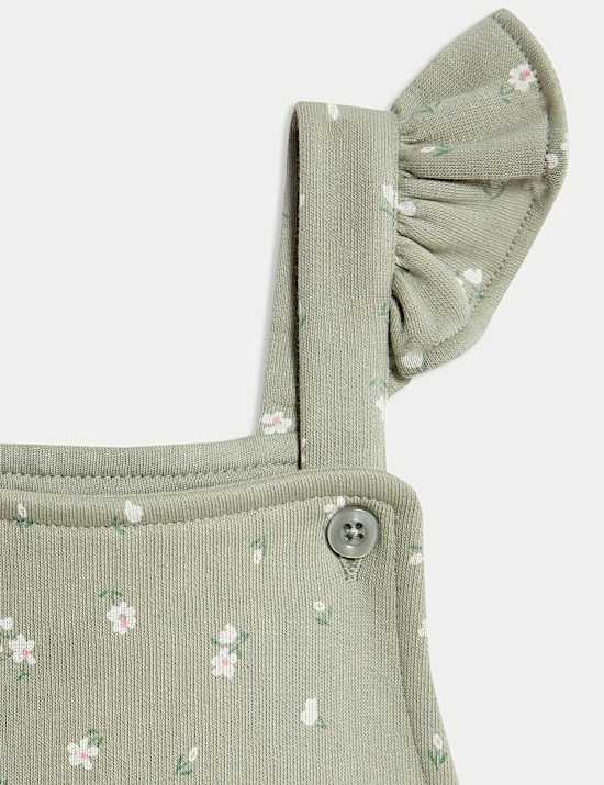 2pc Cotton Rich Patterned Dungaree Outfit (0 Mths - 3 Yrs)