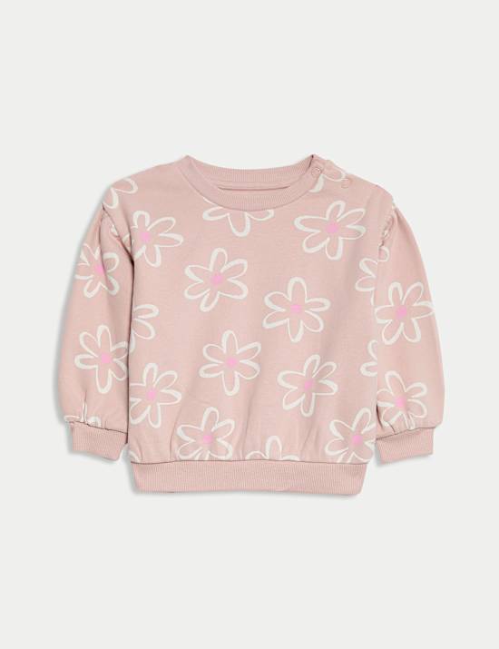 2pc Cotton Rich Floral Top & Bottom Outfit (0-6 Yrs)