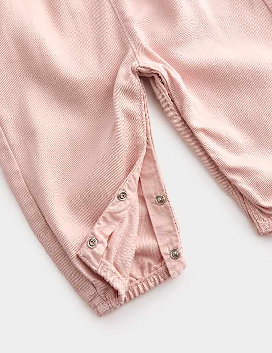 2pc Pink Twill Dungarees Outfit (0 Mths-3 Yrs)